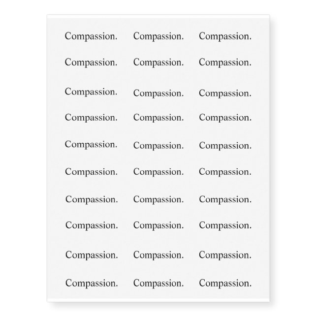 Intention "Compassion" Temporary Tattoos (Front)