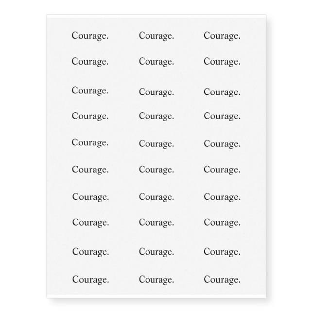 Intention "Courage" Temporary Tattoos (Front)