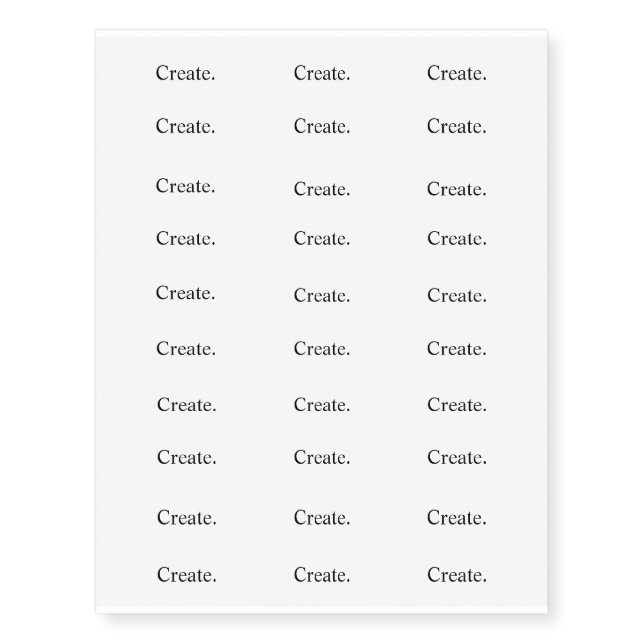 Intention "Create" Temporary Tattoos (Front)