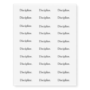 Intention "Discipline" Temporary Tattoos