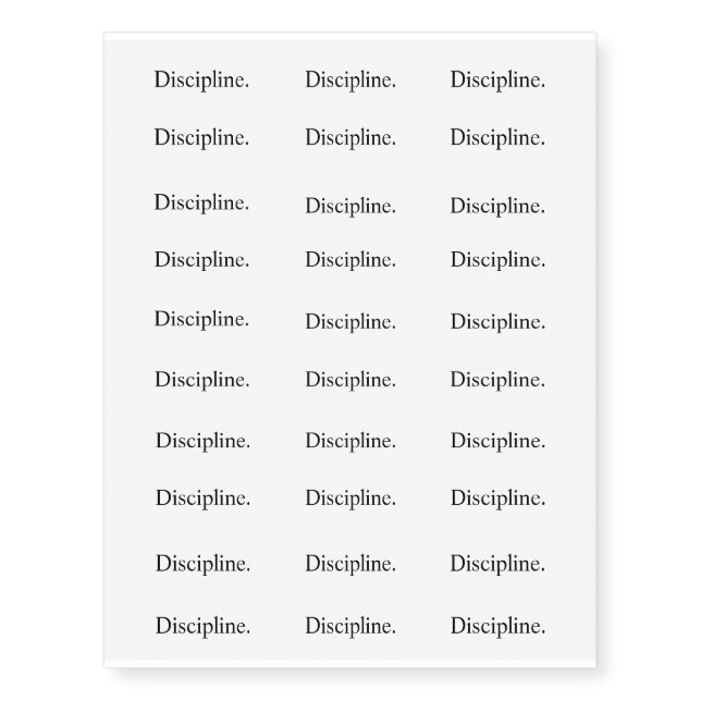 Intention "Discipline" Temporary Tattoos (Front)