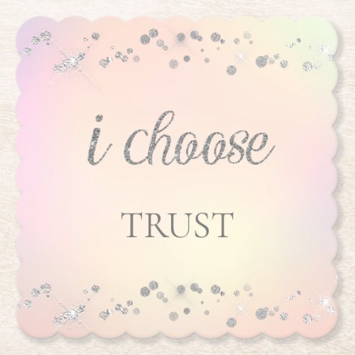 *~*  INTENTION Emoto TRUST  Glitter Rainbow Paper Coaster