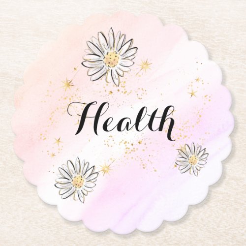   INTENTION HEALTH Floral Rainbow Glitter Paper Paper Coaster