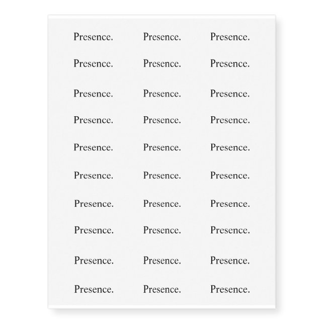 Intention "Presence" Temporary Tattoos (Front)