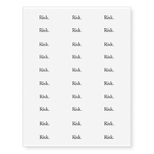 Intention "Risk" Temporary Tattoos