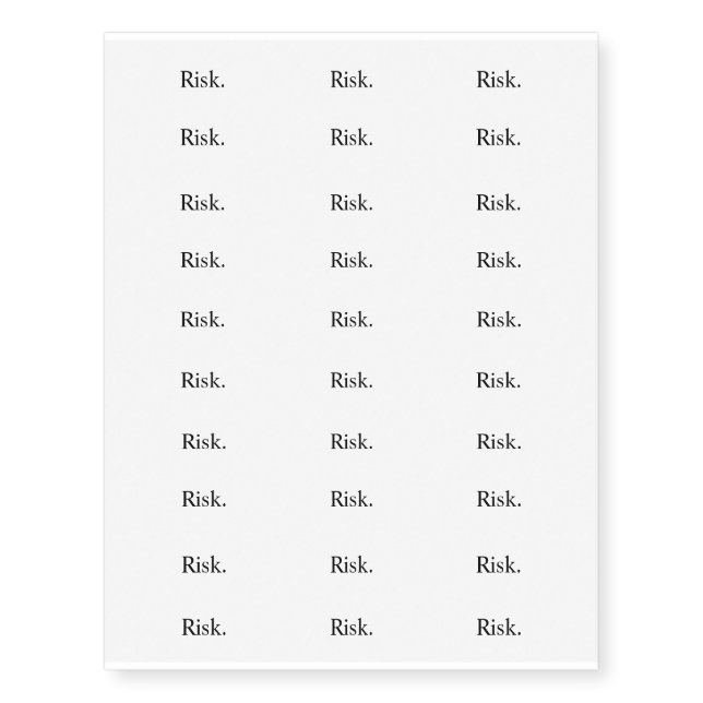 Intention "Risk" Temporary Tattoos (Front)