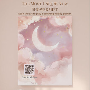 Interactive Lullabies QR Code Nursery Art Faux Canvas Print