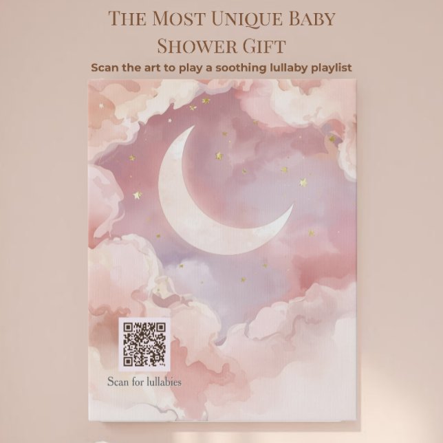 Interactive Lullabies QR Code Nursery Art Faux Canvas Print (Creator Uploaded)