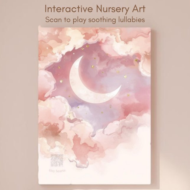 Interactive Lullaby QR Code Nursery Art Faux Canvas Print (Creator Uploaded)
