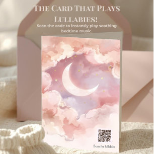 Interactive Lullaby QR Code   Pink Moon Shower Card