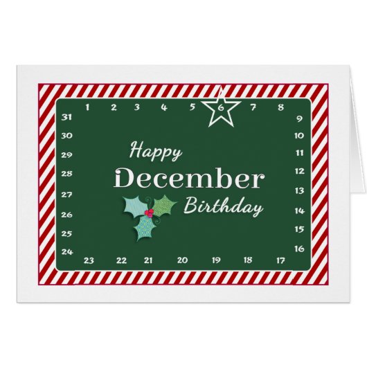 Interactive 'Move the Star' DECEMBER Birthday Cards (Front Horizontal)