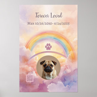  Interactive Pet Memorial Gift | QR Code Playlist Poster