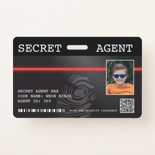 Interactive Secret Agent Spy Badge _ BlackRed