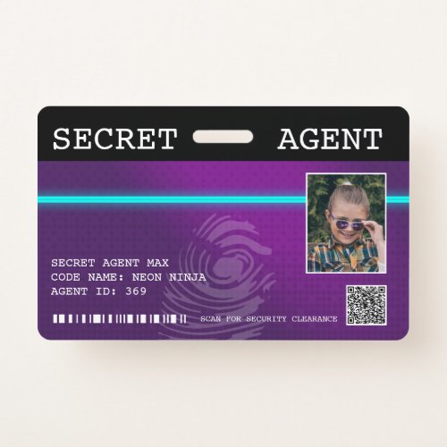 Interactive Secret Agent Spy Badge _ PurpleTeal