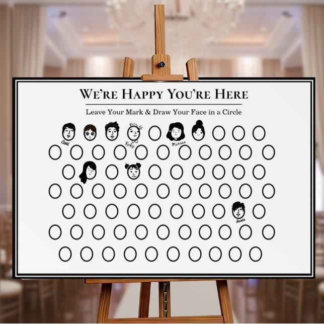 Interactive Wedding Guest Activity - Face Drawing Foam Board (Interactive wedding guest activities)