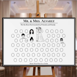 Interactive Wedding Guest Activity - Face Drawing Foam Board
