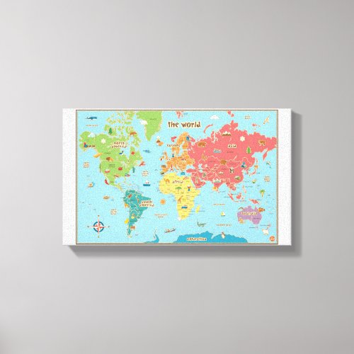 Interactive World Map Canvas Wall Art