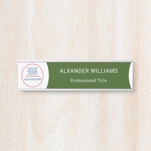 Interchangable Office Door Name Plate with Logo