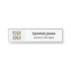 Interchangeable Door Name Plate with Logo Black