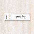 Interchangeable Door Name Plate with Logo Black