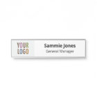 Interchangeable Door Name Plate with Logo Black