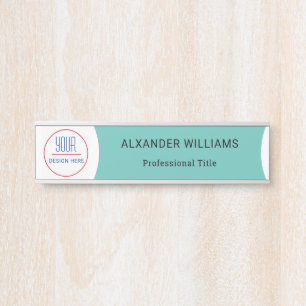 Interchangeable Office Door Name Plate with Logo
