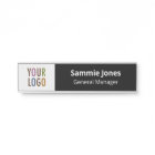 Interchangeable Office Door Name Plate with Logo
