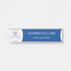 Interchangeable Office Door Name Plate with Logo
