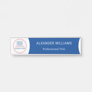 Interchangeable Office Door Name Plate with Logo