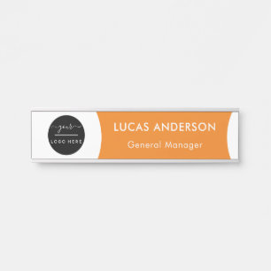 Interchangeable Office Door Name Plate with Logo