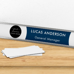 Interchangeable Office Door Name Plate with Logo