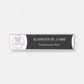 Interchangeable Office Door Name Plate with Logo