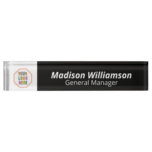 Interchangeable office door nameplates with logo (Front)