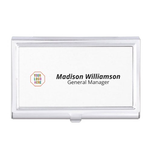 Interchangeable office door nameplates with logo business card case