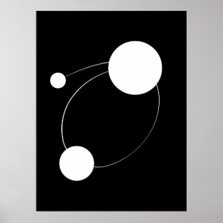 Interconnected Circles Abstract Art | Minimalist G Poster
