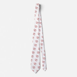 Interconnected Red Valentine Hearts Neck Tie