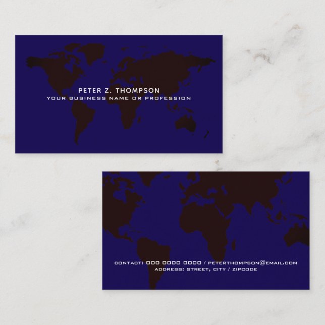 Intercontinental Business Blue Business Card (Front/Back)