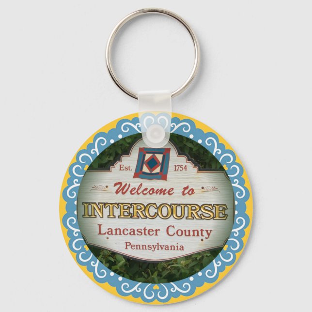 Intercourse Keychain! Lancaster PA Keychain (Front)