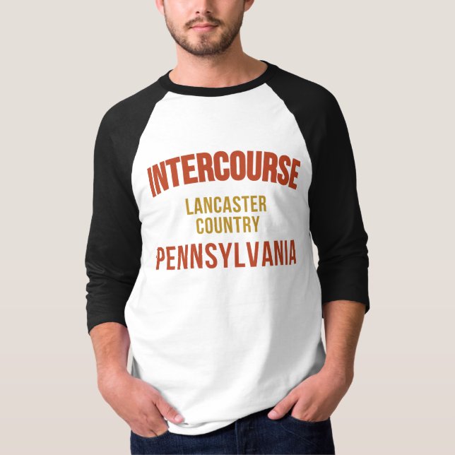 Intercourse Pennsylvania Map, Lancaster Pa T-Shirt (Front)