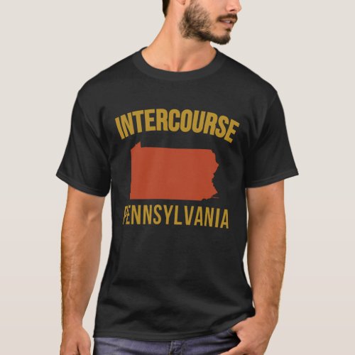 Intercourse Pennsylvania Map Lancaster Pa T_Shirt