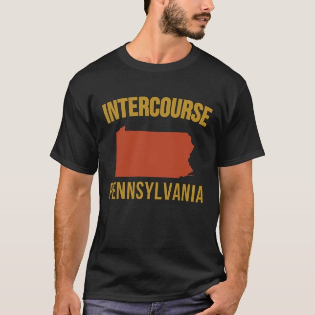 Intercourse Pennsylvania Map, Lancaster Pa T-Shirt (Front)