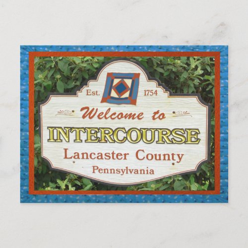 Intercourse Postcard Lancaster County Add NAME