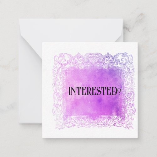  INTERESTED  AP63 Relationship Flat Note Card