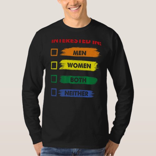 Interested Neither Lgbt Pride Month Graphic Festiv T_Shirt