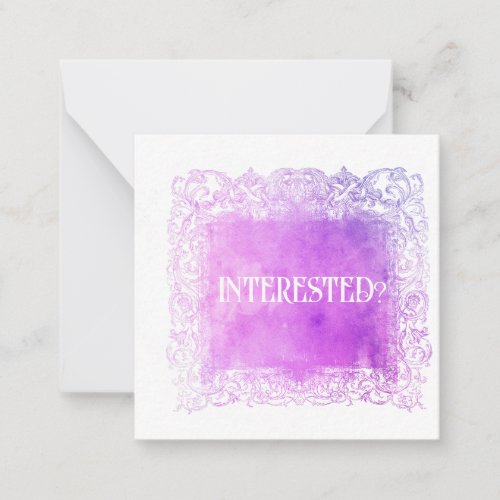  INTERESTED  Relationship AP63 Flat Note Card