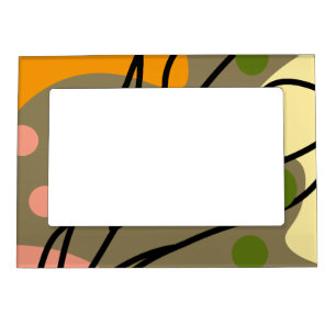 Interesting abstract spots with leaves magnetic frame
