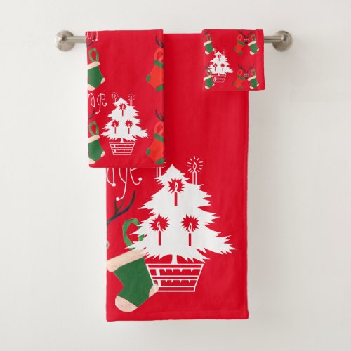 Interesting Christmas Home Dcor DIY For Christmas Bath Towel Set