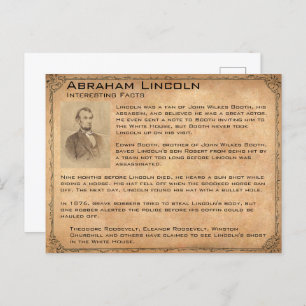 Interesting Facts About Abraham Lincoln Postcard