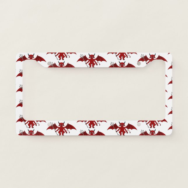Interesting Great Cool Red Devil License Plate Frame (Front)