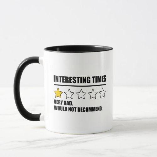 Interesting Times _ Very Bad Would Not Recommend Mug